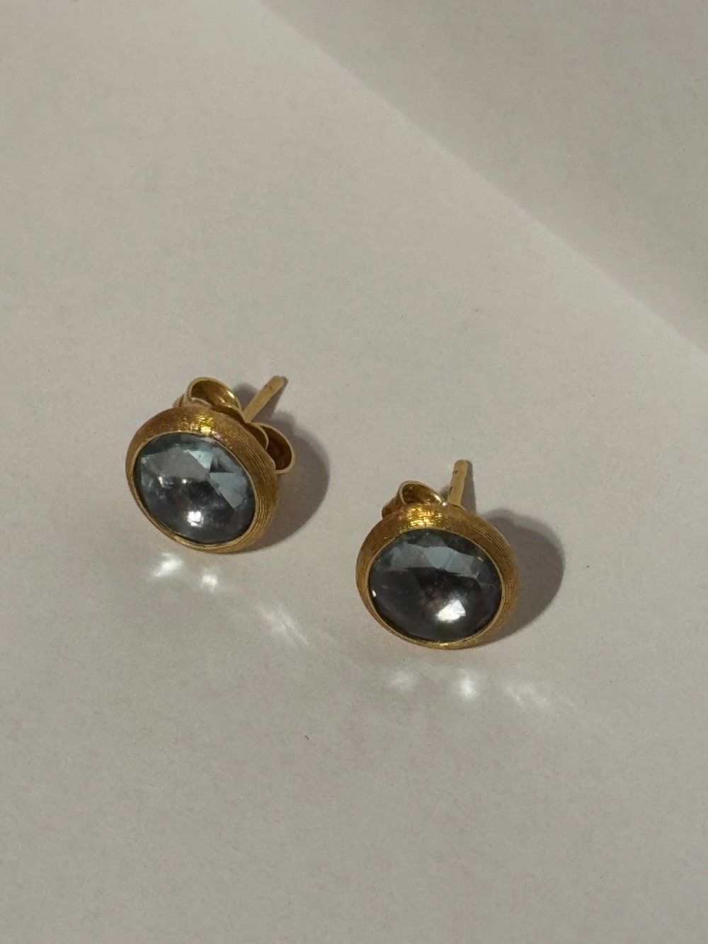 Marco Bicego 18k Blue Topaz Stud Earrings 👌